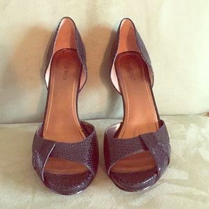 NINE WEST Black faux snake skin heels, 10.5M